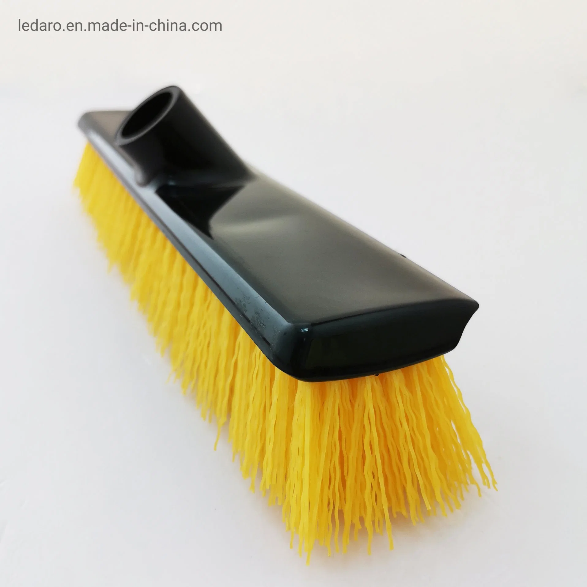 Floor Scrub Brush Heavy Duty Deck Scrubber Stiff Outdoor Yard Sweeping Brush Garden Broom Sweeper Hard Firm Bristles with Strong Metal Handle