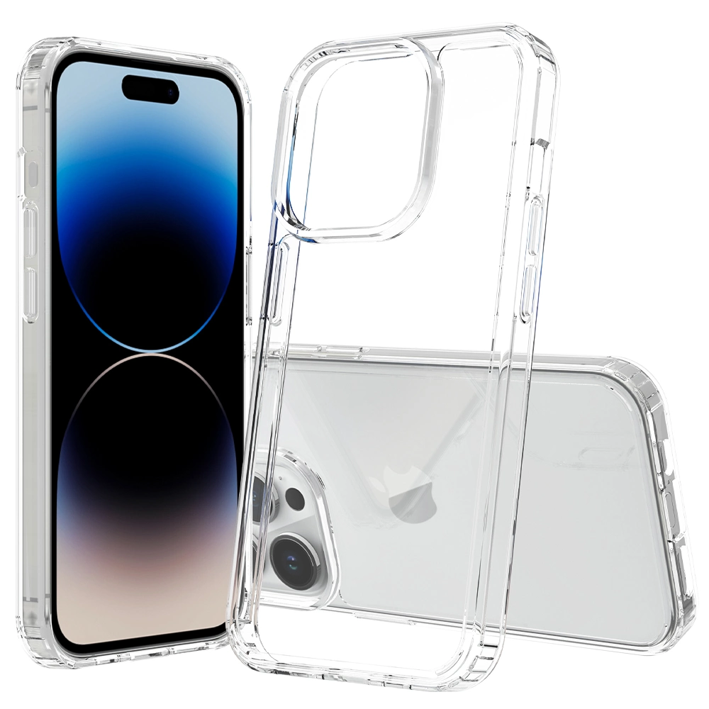 Para iPhone 15 PRO Slim-Fit Hybrid funda de teléfono Anti-Scratch Caja para teléfonos móviles acrílica+TPU transparente