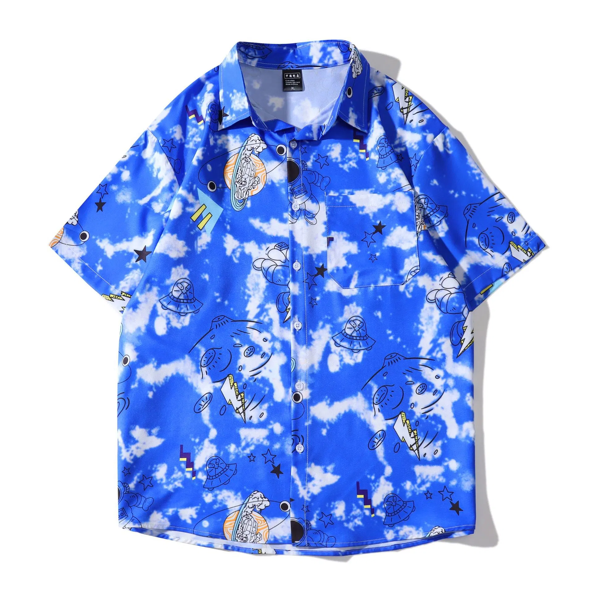 Factory Wholesale Summer Hot Design Cotton Short Sleeve 3D Printed Pattern Casual Loose Beach Hawaiian Shirt Beach Shirts Men