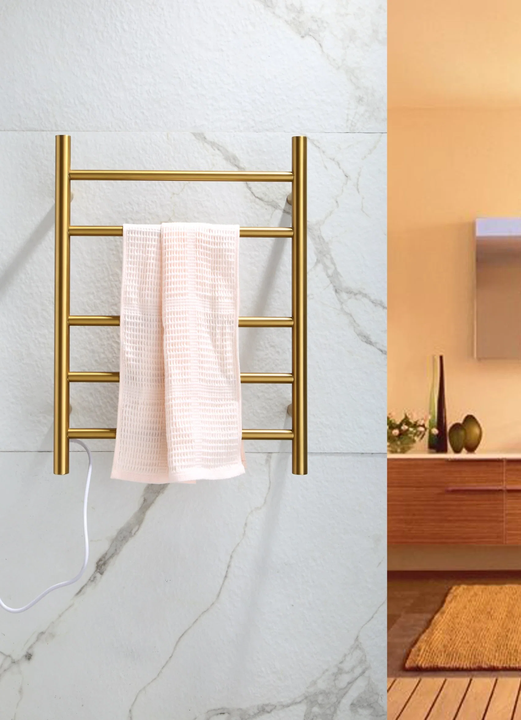 Montado na parede, 304 aço inoxidável óculo aquecedor de toalhas de banho de banheira toalhas, calor ED Toalhas