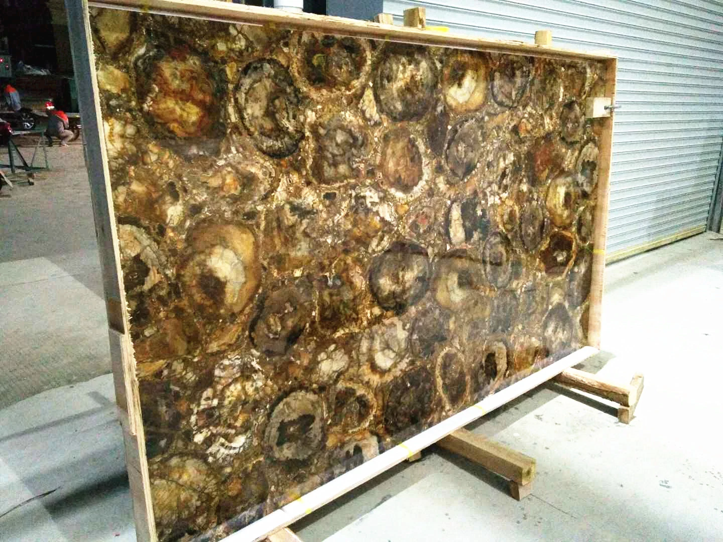 Building Material Black/Beige/White Wall/Floor Tiles Kitchen/Bathroom Countertop Petrified Wood Semiprecious Stone for Home or Hotel