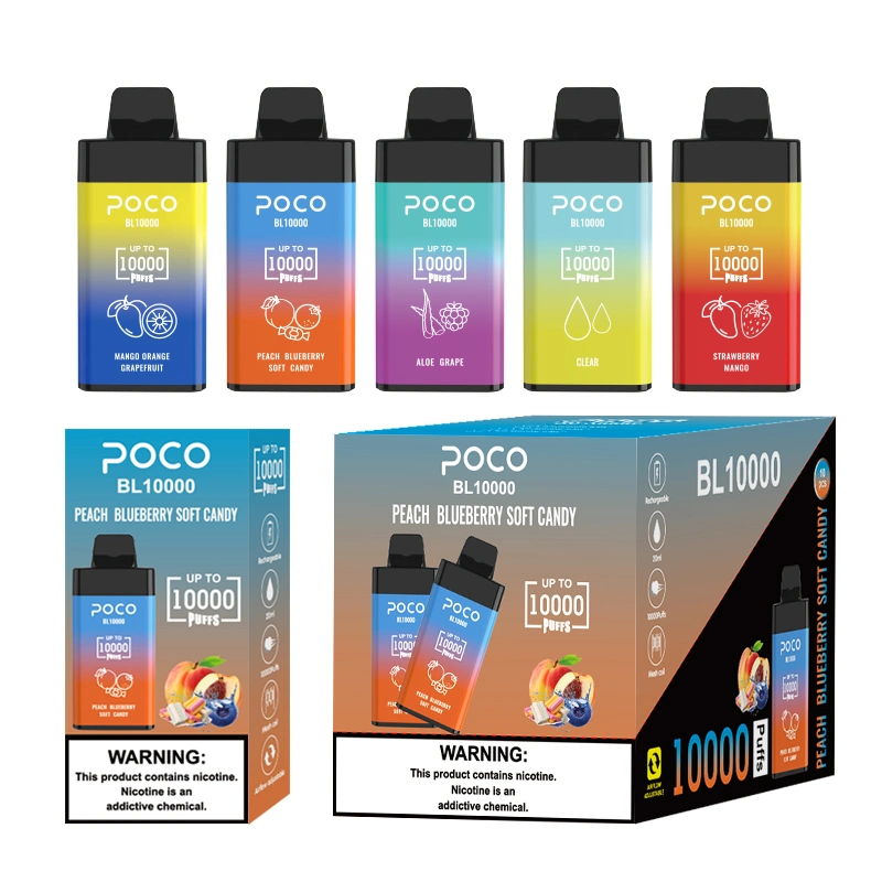 10K Puffs Poco Bl10000 Disposable Electronic Cigarette Adjustable Airflow Mesh Coil Wholesale/Supplier E Cigarette Type-C Rechargeable E CIGS with 10flavors