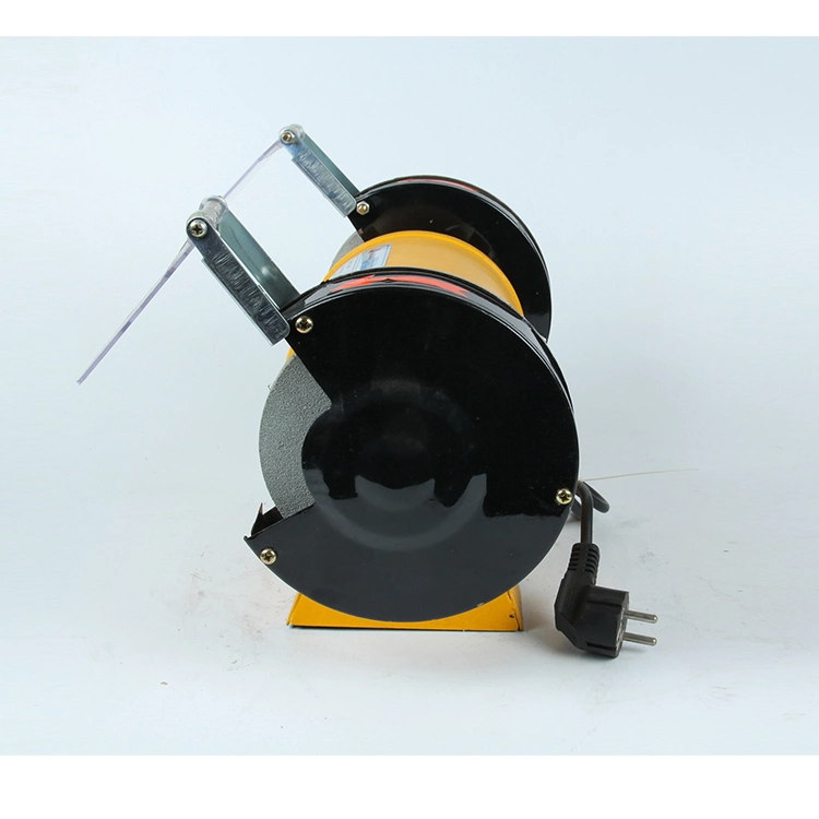 220V Temperature 75 Celsius Yellow 50Hz Input Power 550W Disc Diameter 200mm Electricity Bench Grinder