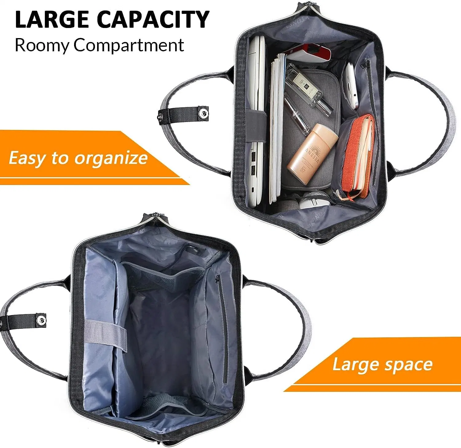 Mochila para computador portátil de 15.6 polegadas, resistente à água, Travel BackPack College com Encaixe de carregamento USB transportar na mala de computador