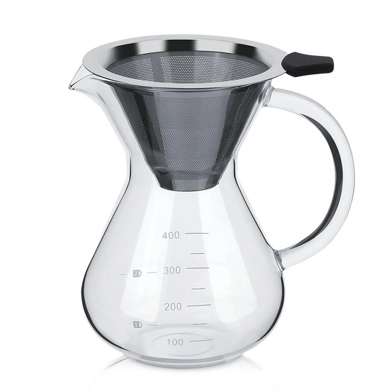 Borosilicate Coffee Maker Glass Pour Over Coffee Maker Sets Drip Coffeepot with Ss Filter