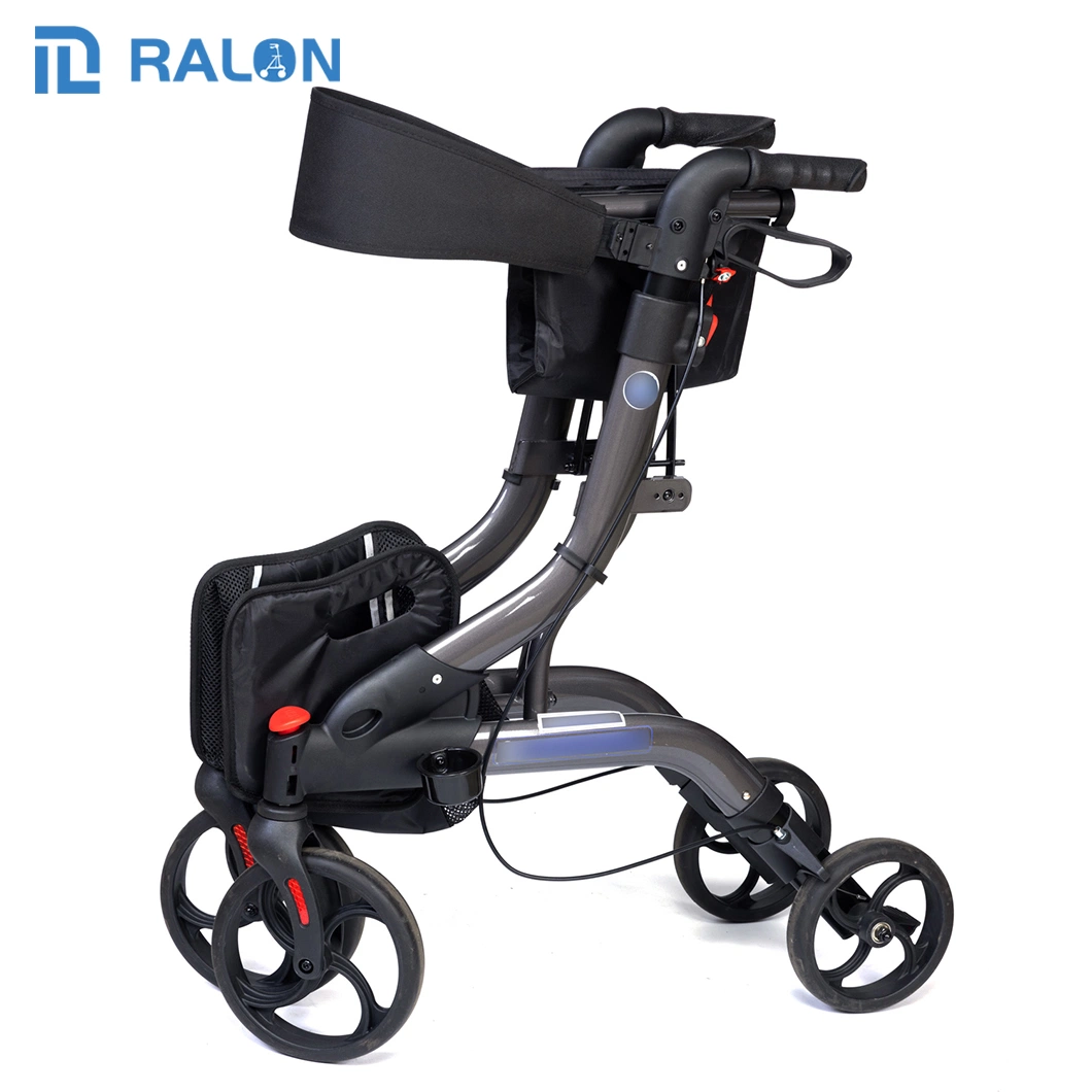 New Design Chinese Durable Lightweight Aluminum Rollator Walker with Bandbrake