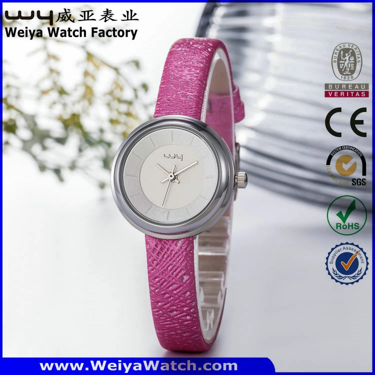 Bracelet en cuir personnalisée en usine pintes Don Mesdames Watch (Wy-089E)