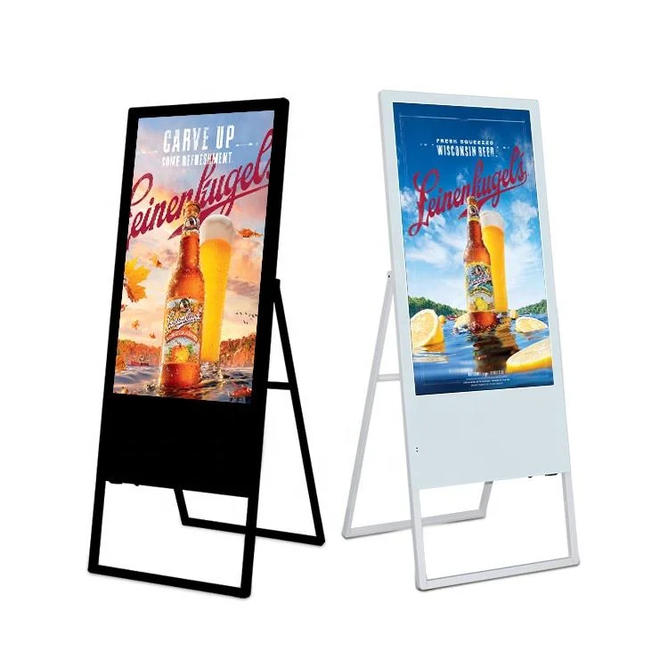 43 Zoll Portable Signage Smart Android Network Advertising Digital Display LCD-Bildschirm mit Rad