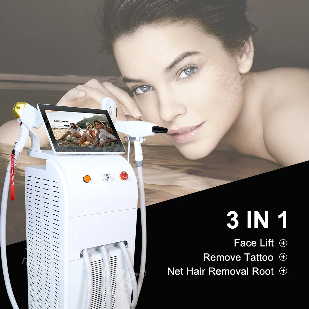 3 in 1 Laser-Haarentfernung IPL Haut Rejuvenation Pikosekunde ND YAG Beauty-Ausrüstung