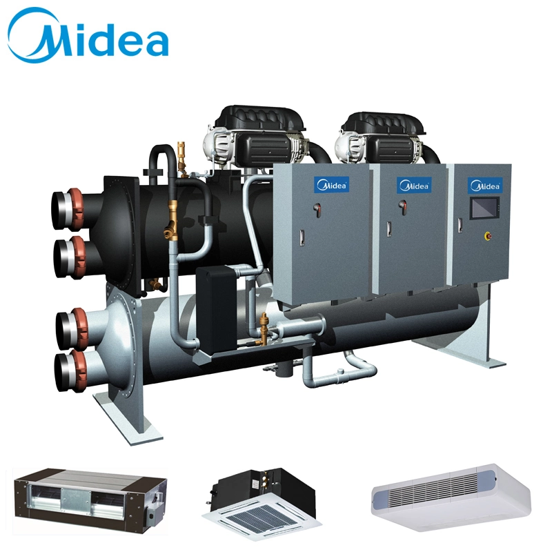 Midea Centrifugal Chiller 450rt Ccwd450hv 1582kw Full Falling Film Evaporator Chiller Central Air Conditioning System