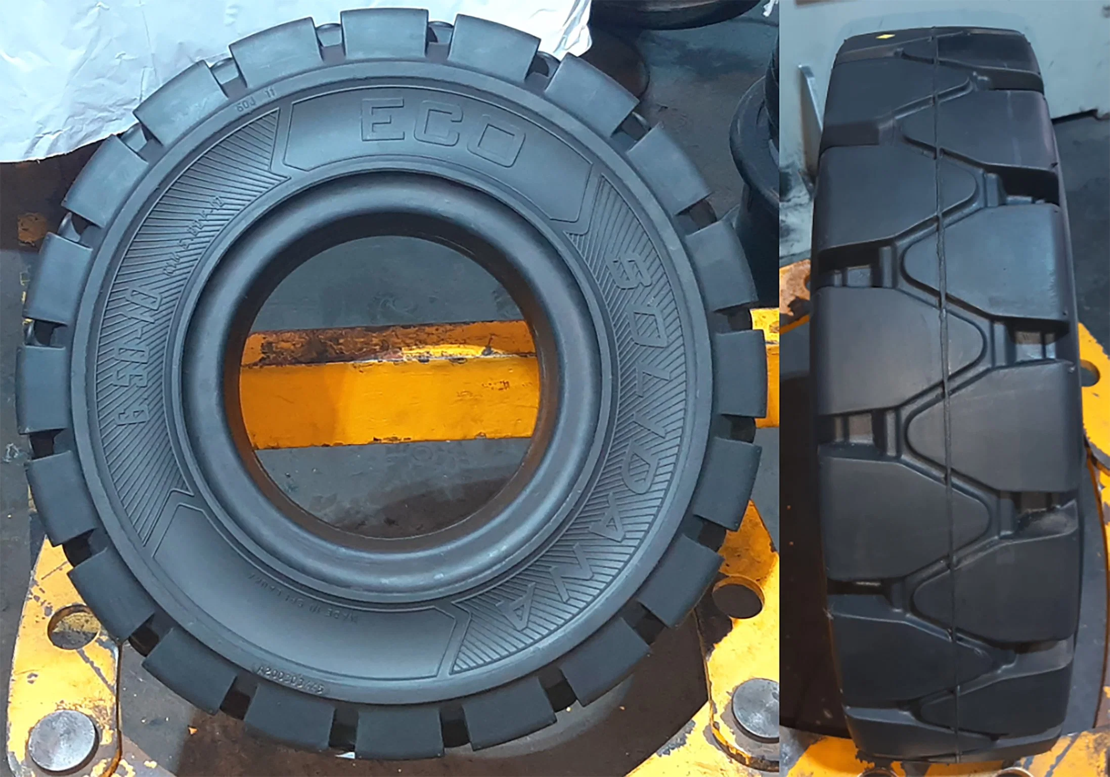 Hanmix Solidana Brand Pneumatic Industrial Press-on Non-Marking Solid Forklift Tyres 15X4 1/2-8 600-9 650-10 18X7-8 700-12