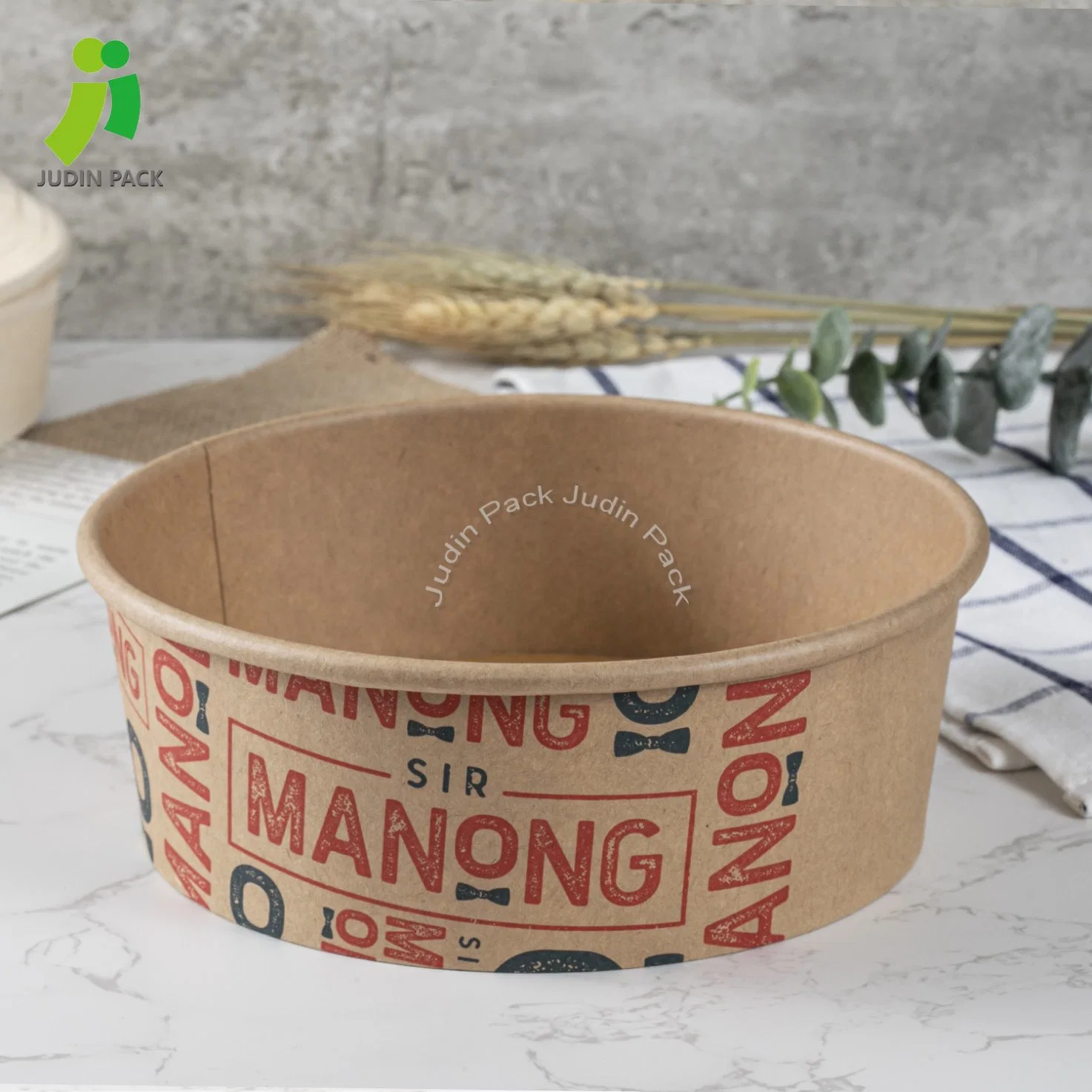 Salad Bowl with Pet Plastic Cover for Takeout Box Fast Food Restaurants