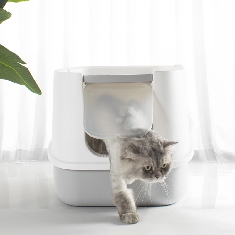 Neues Design Luxus Faltbare Kunststoff Haustier Toilette Sand Box Wurf Box Automatische Katze Pflanzen Katzenstreuer Box Katzenstreuer Tablett