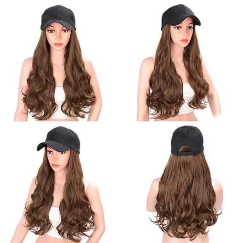 Factory Wholesale/Suppliers Wigs Curly Hair Hat Wig Synthetic Hair Wig Long Size Hair Products