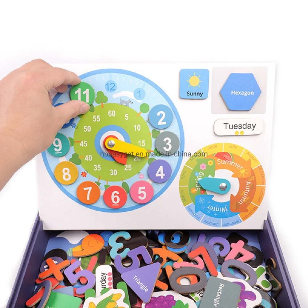 Puzzle magnético de madeira brinquedos educativos Carta magnética de madeira Puzzle imaginação Oferta Crianças aniversário oferta Baby chuveiro oferta livremente Mix Esg17561