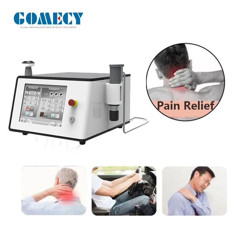 New Invention Therapeutic Ultrasound Shockwave Physical Therapy Machine with 2 Handles