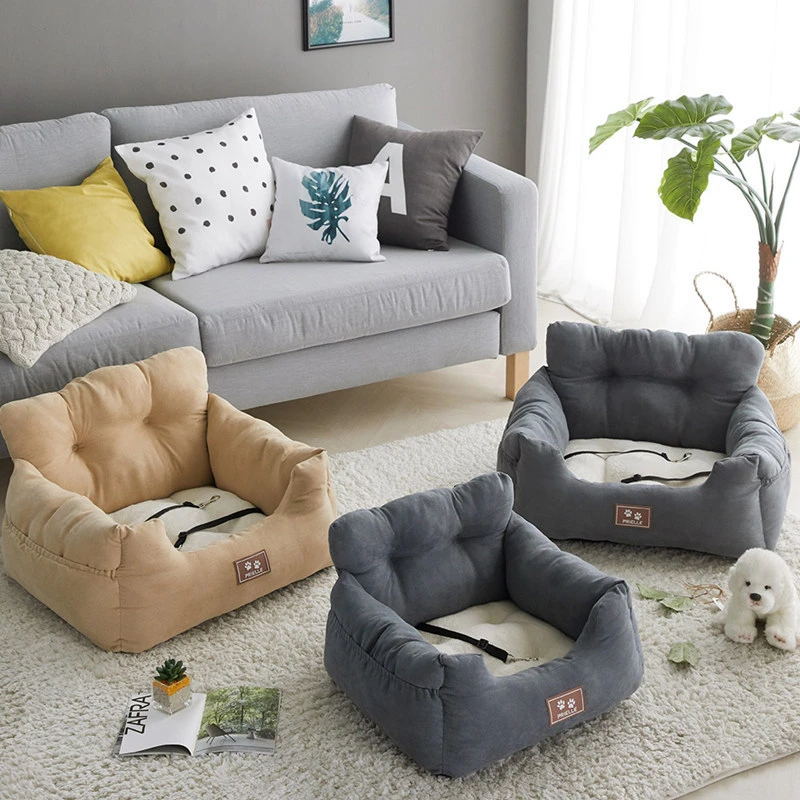 Doux moelleux chaud rond peluche Donut Petbeds coussin canapé Lit pour chien de chat