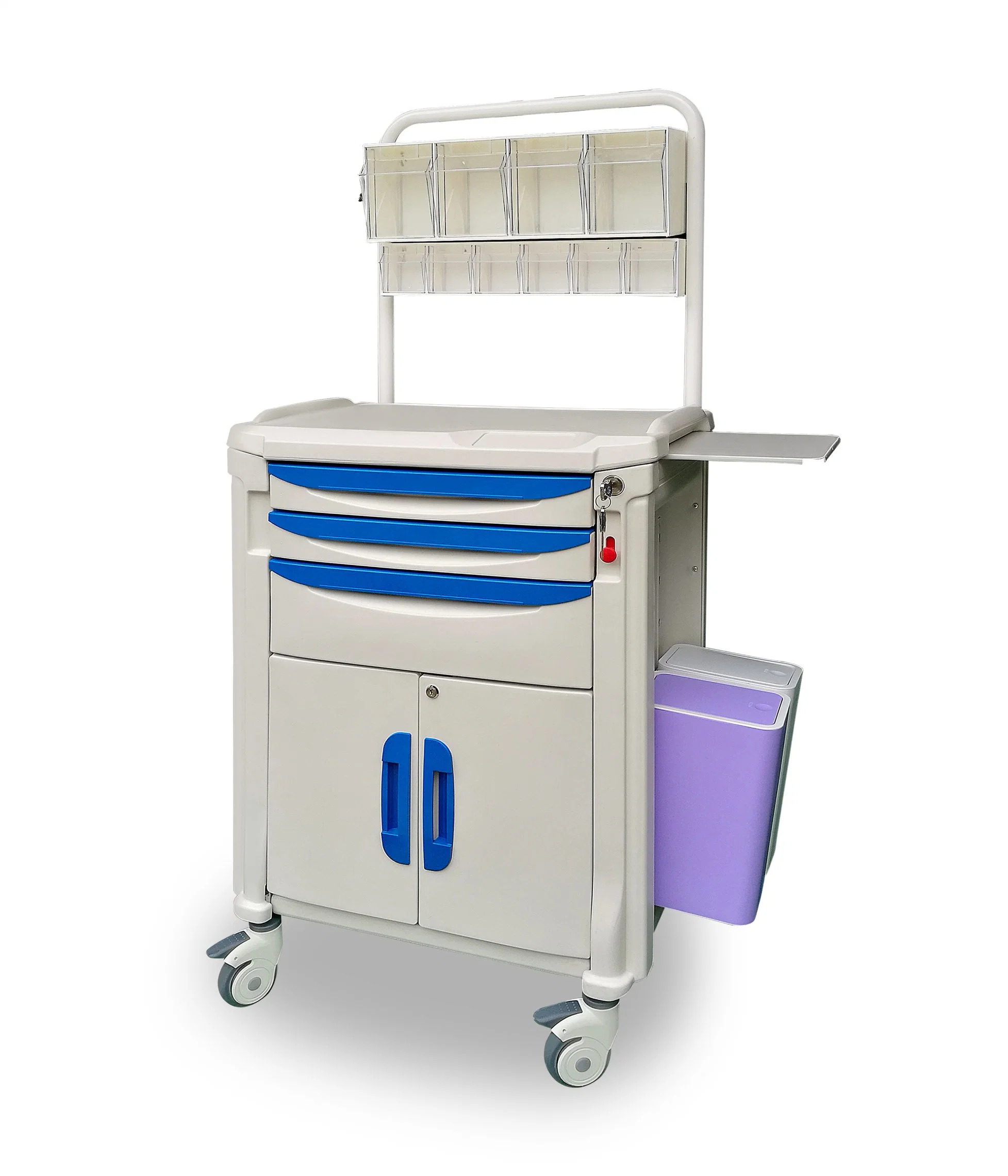 Carro y carrito de anestesia ABS con cajones para medicina, urgencias, logística, ropa de cama, lavandería, Tratamiento, distribución de medicamentos como equipo hospitalario- E