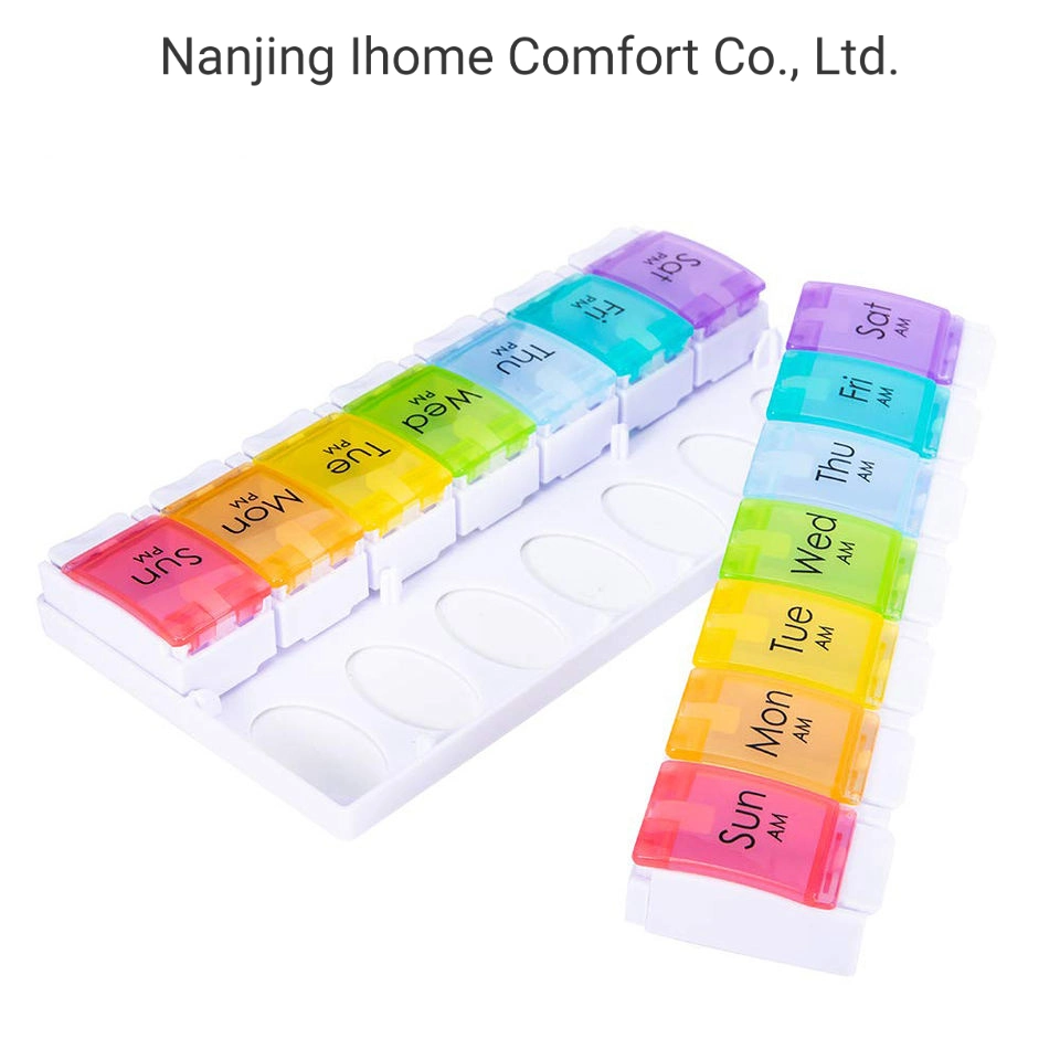 OEM Wholesale/Supplier Moisture-Resistant 28 Compartment Weekly Medicine Organizer Pill Box for 7 Days