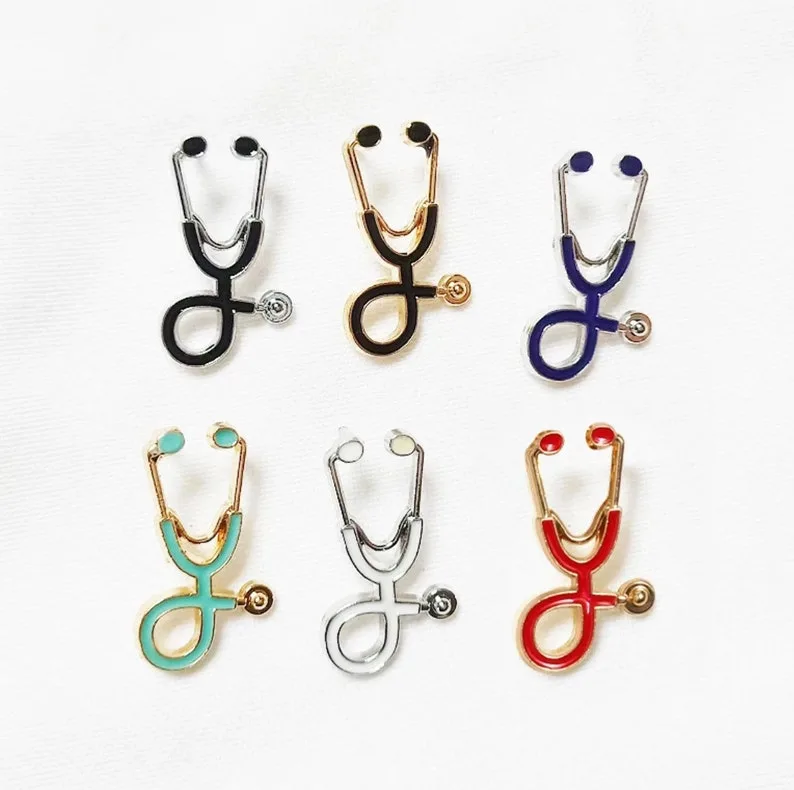 Custom Soft Hard Medico Design Enamel Lapel Pins Brooch Mini Metal Medical Organ Doctor Nurse Stethoscope Pin Badge Medical Brooches