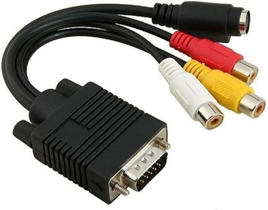 VGA SVGA-zu-S-Video 3 RCA TV AV-Konverterkabel Adapter