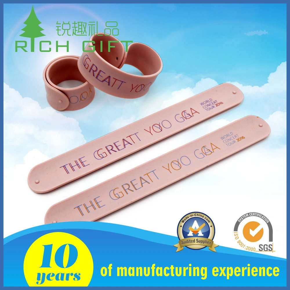 Fashionable Custom Debossed/Embossed/ Printed Stand Silicone Wristbands