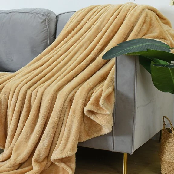 OEM Custom Shaggy Fleece couvertures Plaid Plush Blanket