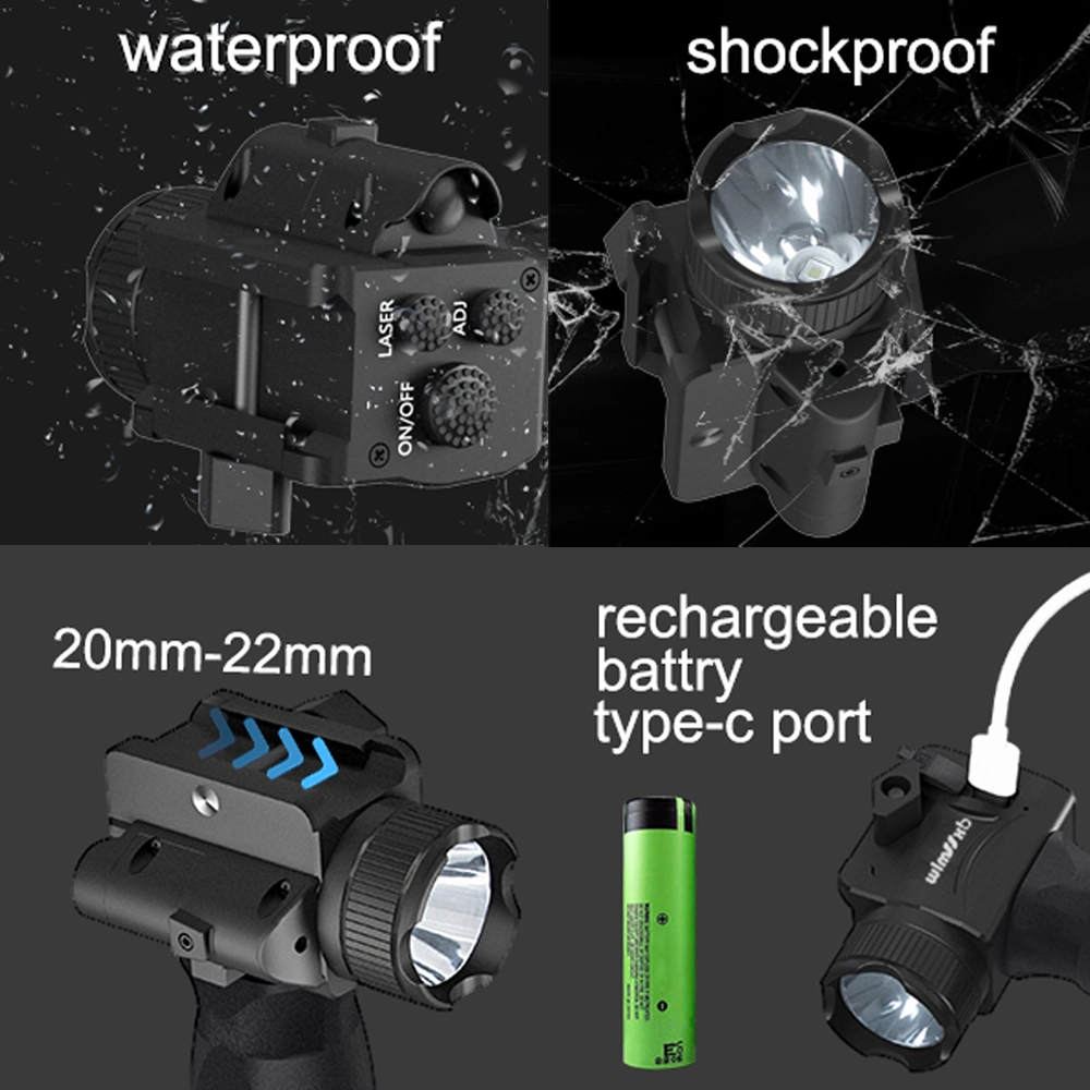 Nuevo arma de 1000 lúmenes para la vista láser ir táctica Luz con equipos de pistola de material de aluminio de montaje en carril Picatinny 20-21mm