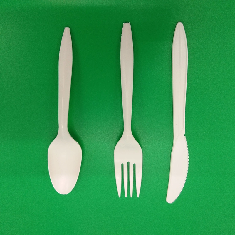 100% Compostable 7 in/8 in Cornstarch Cutlery Combo Set with Forks /Spoons/Knives