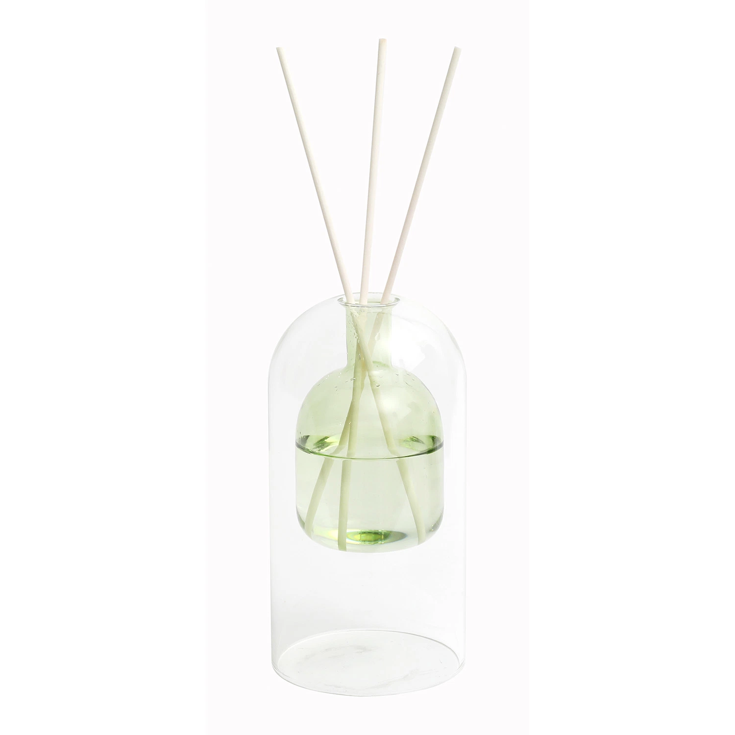 Aroma Decor Factory a produit un diffuseur de parfum à roseaux en verre double carré, idéal pour offrir en cadeau.
