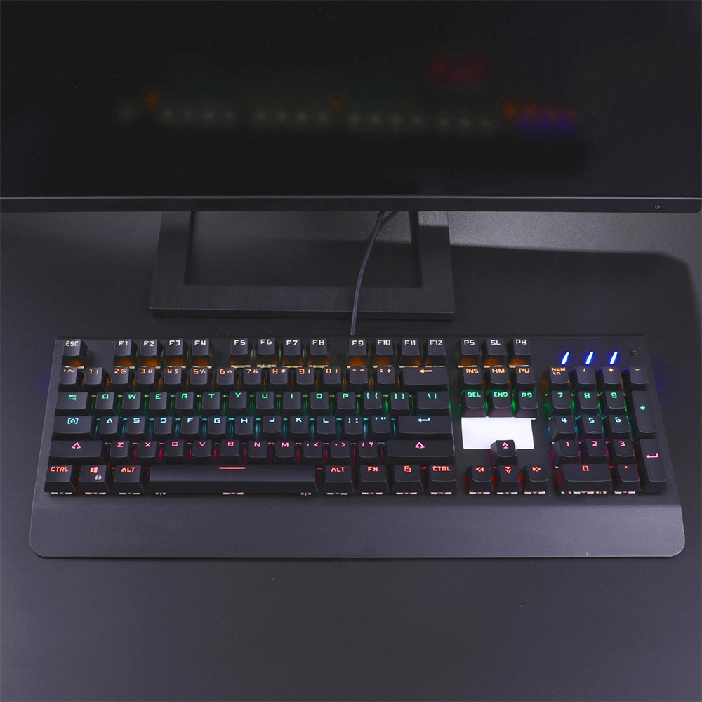 Hot Sale OEM Waterproof Ergonomic RGB Multimedia Game USB Wired Mechanical Keyboard