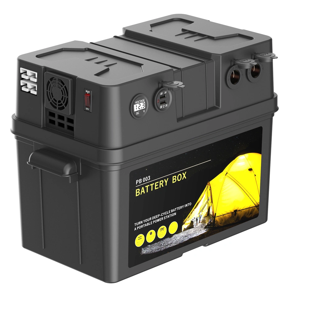 Portable Plastic 12V Waterproof Automotive Battery Box Safely Stores RV Marine Batteries