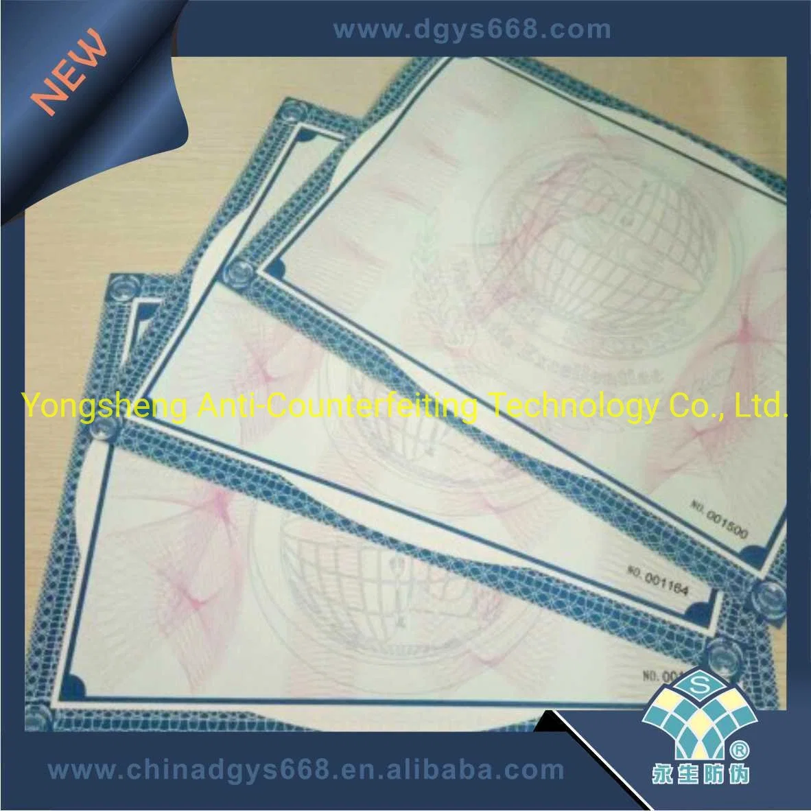 Printing Invisible UV Feature Watermark Hologram Certificates