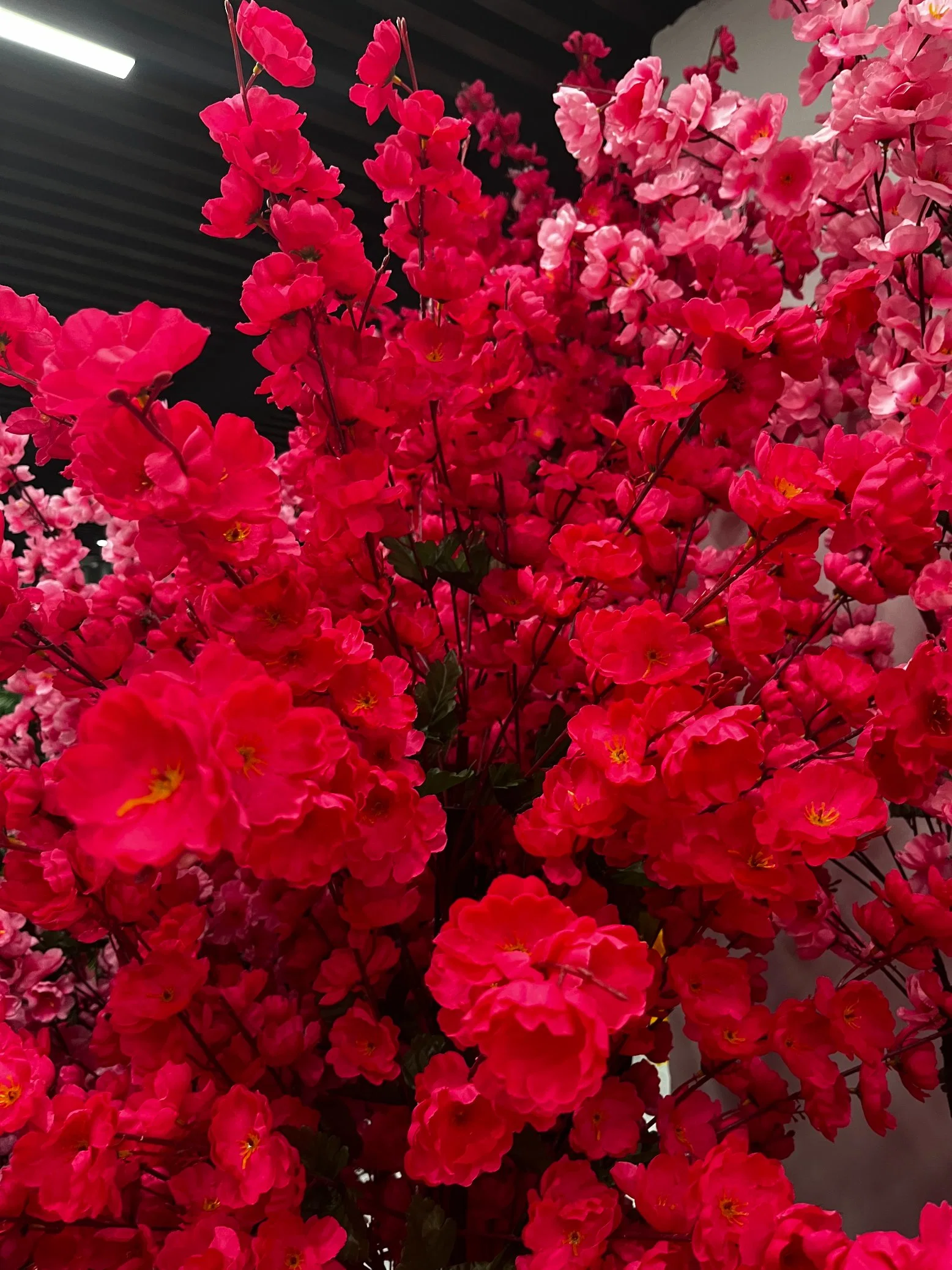 Exquisita Kowloon Gran Flor de durazno se pueden personalizar, Artificial y plantas decorativas árbol flor roja