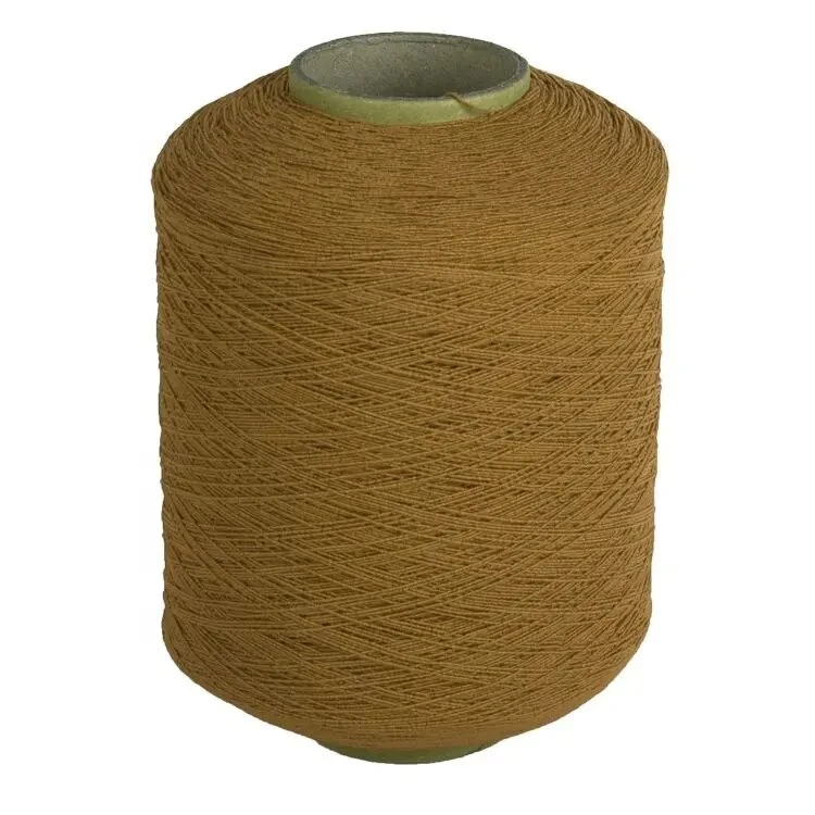 Fashion Polyester Knitting Yarn; Spandex/ Lycra Polyester Double Rubber Cover Yarn