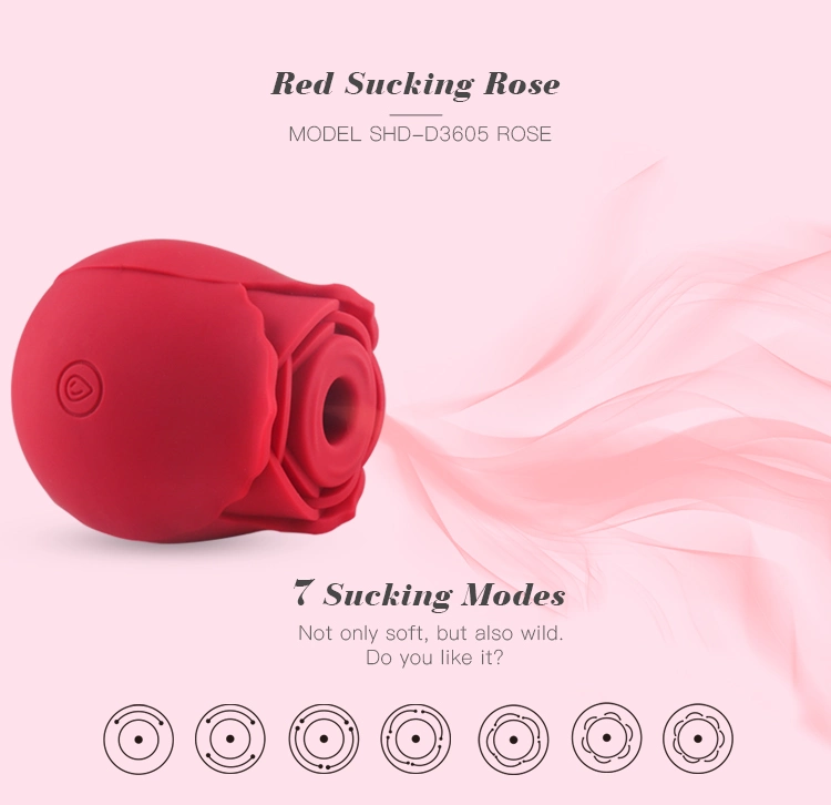 Seguro y de alta calidad Rose Massage 10 velocidades potentes USB recargable Copa de vibrador de succión clitoral Juguete sexual para adultos femenino