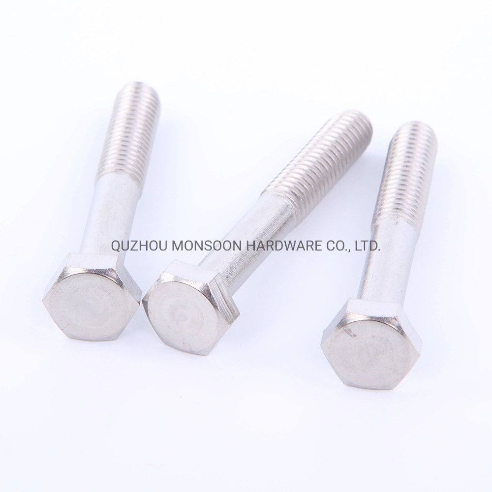 Stainless Steel Hexagonal Head Half Thread Shank Bolt