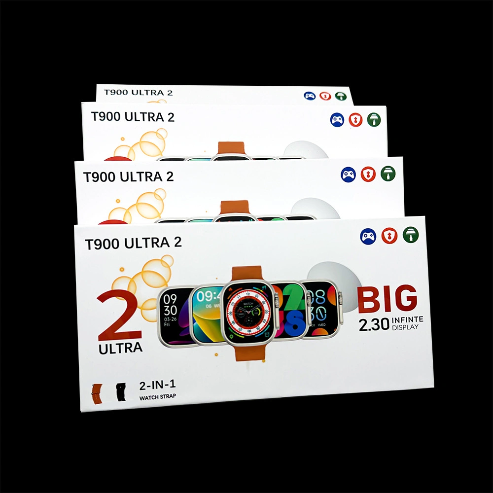 جديد (T900 Ultra 2) شاشة كبيرة 2 في 1 مع شريط ساعة ذكية مقاس 2,3 بوصة