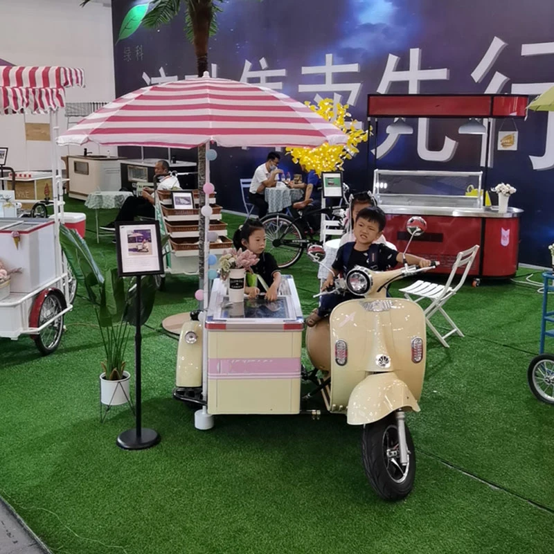 Food Snack Electric Motorcycle Scooter Bicycle Electric Icecream Bicycle Show Case