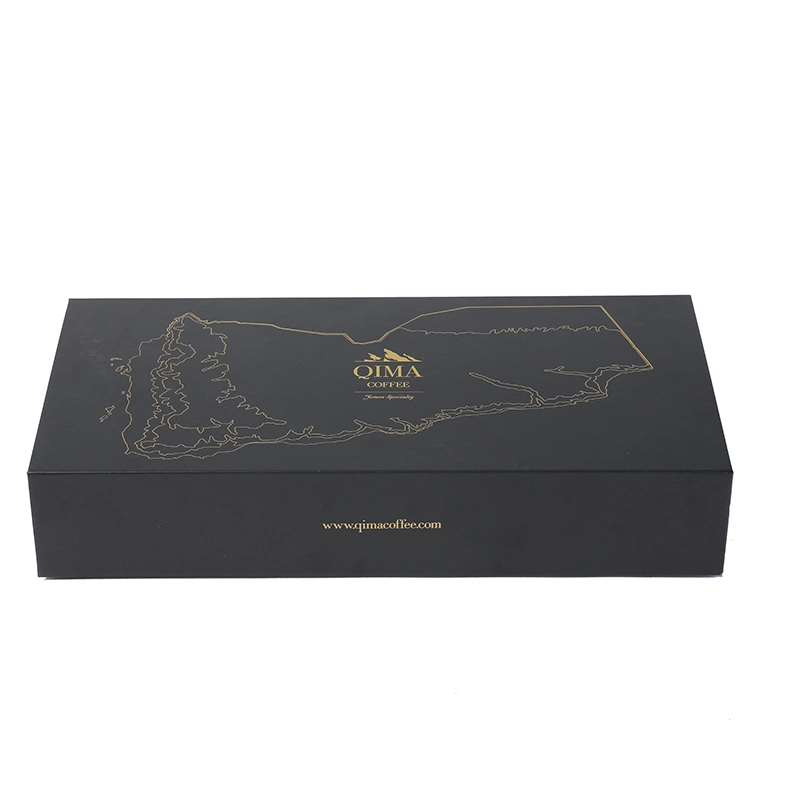 Custom Luxury Logo Printed Black Paper Jewelry Box Packaging