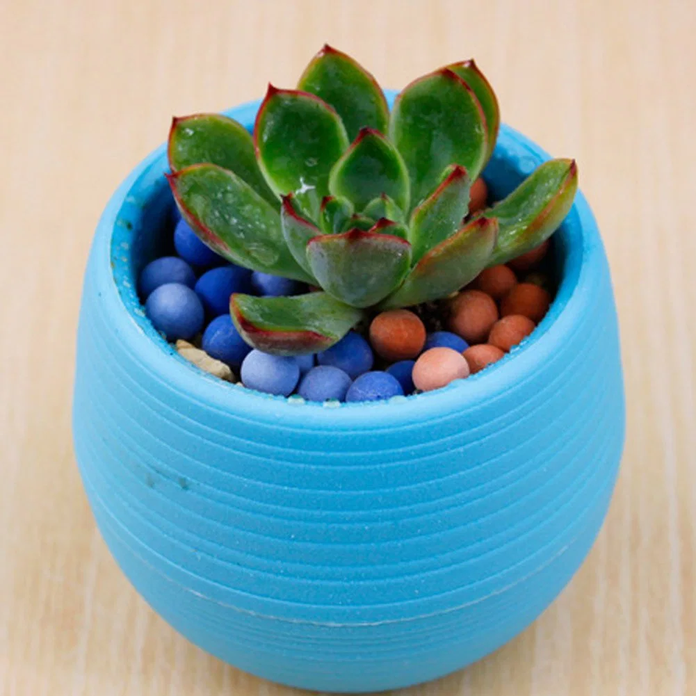 Plastic Mini Cute Round Flower Pot Garden Home Office Desktop Plant Pot