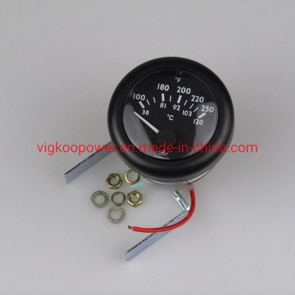 Vdo Diesel Engine Water Temperature Gauge 120&ordm; C Analog Gauge Tachometer Odometer for Cummins Generator 12V 24V Part No. 323-803-001-009d