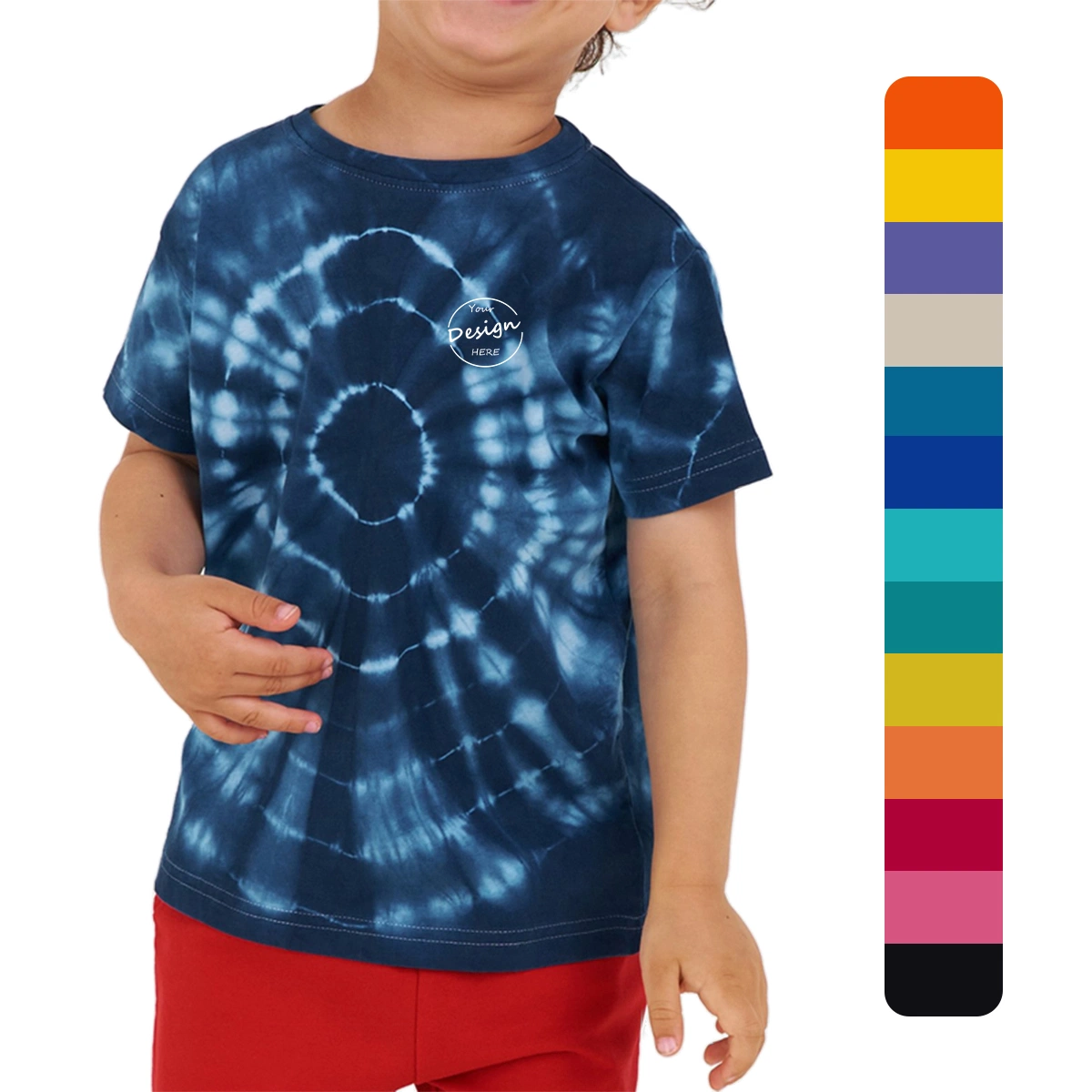 Tie Dye Kids T Shirts Multi Colored High quality/High cost performance  Cotton Shirts Kids Clothing Summer Tee Short Sleeve Shirts
