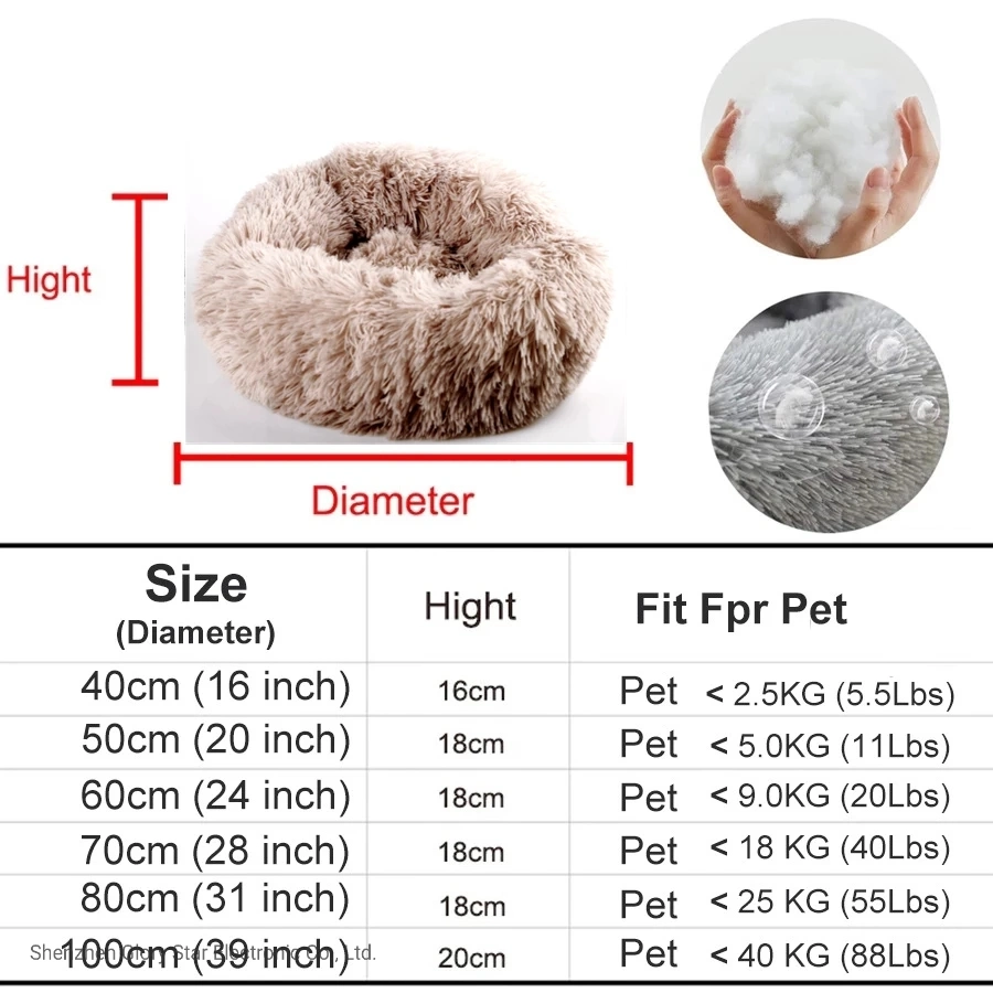 Round Cushion Super Soft Pet Cat Mat Warm Dog Bed