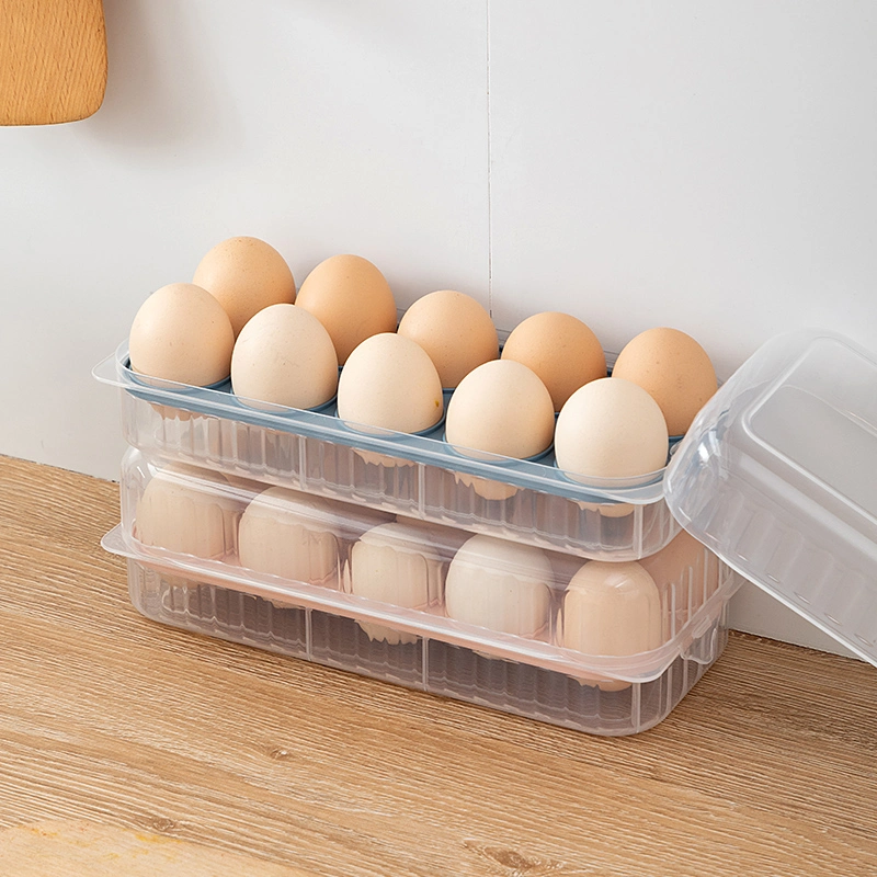 4810 High quality/High cost performance  Plastic Transparent Egg Tray Holder with Lid Refrigerator Stackable Plastic Box for Food