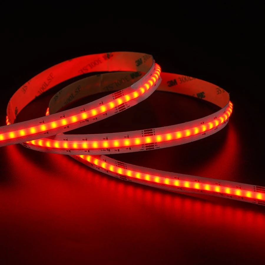 Manufacturer Supplier 840Leds/m PCB Width 12MM RGBCW Connector Ra90 Cob Led Strip Light