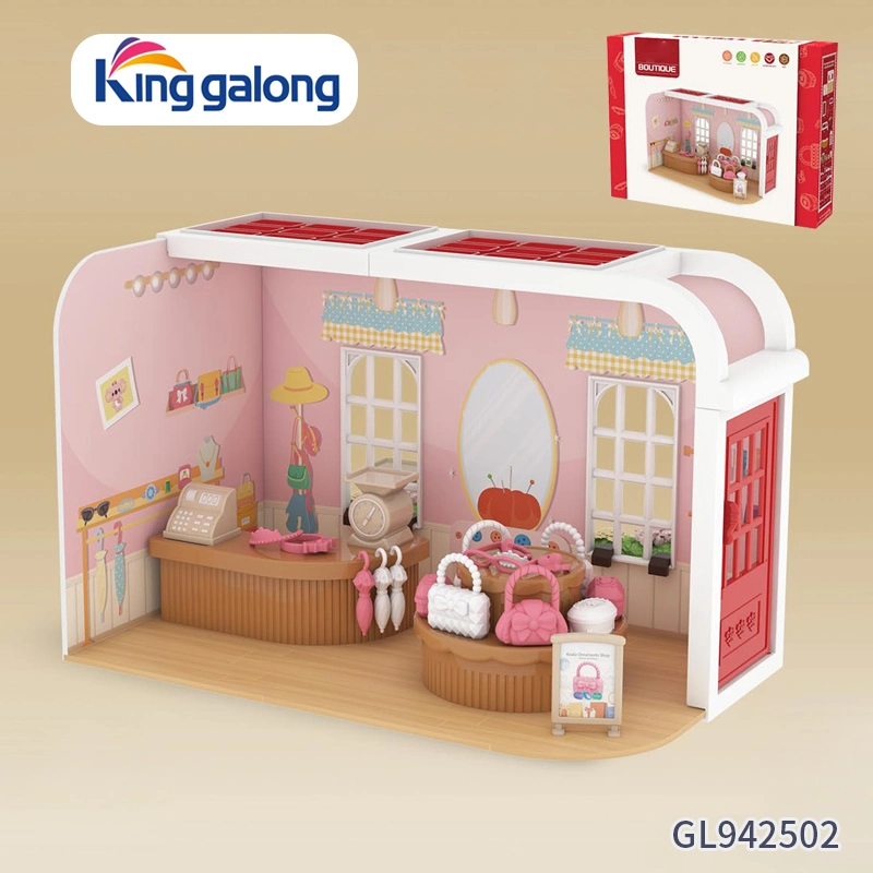 Faça uma brincadeira de fantasia na loja de padaria modelo miniatura boneca pequena DIY House Set Kid Role Agrupar brinquedos