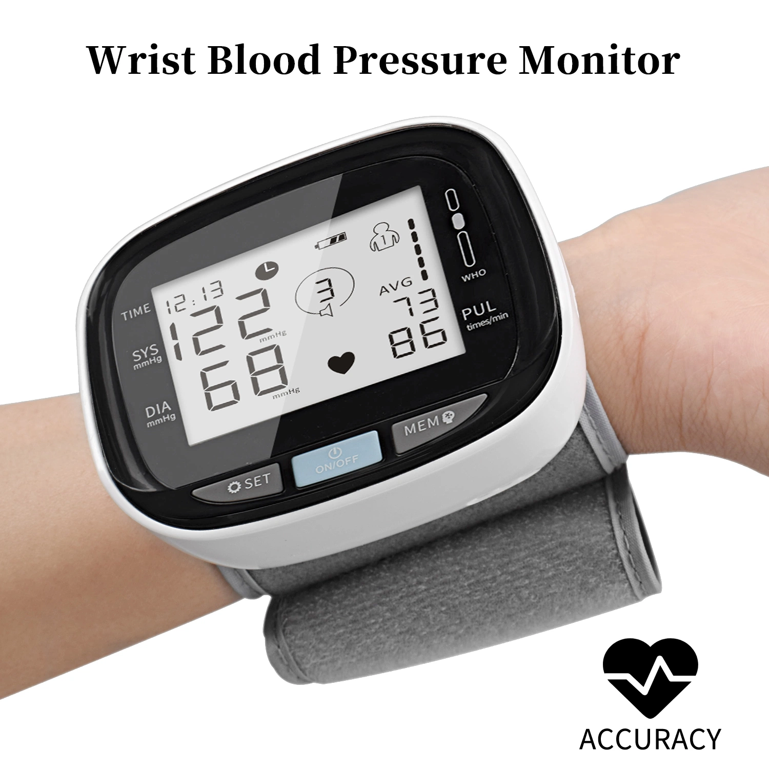 Wrist Type Electronic Digital Bp Machine Blood Pressure Monitor Blood Pressure Home Health Monitor for Adult