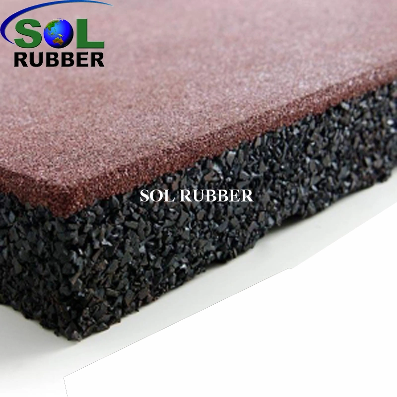 Sol Rubber Outdoor Bright Color Playground Rubber Floor Mat Tile