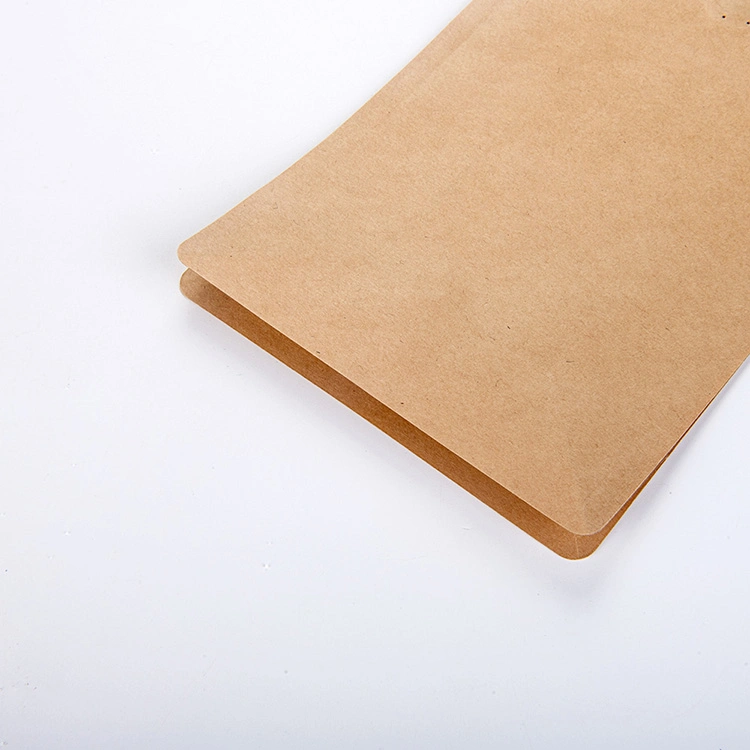 Factory Manufacturer Custom Resealable Flat Bottom Kraft Paper Coffee Bean Packaging